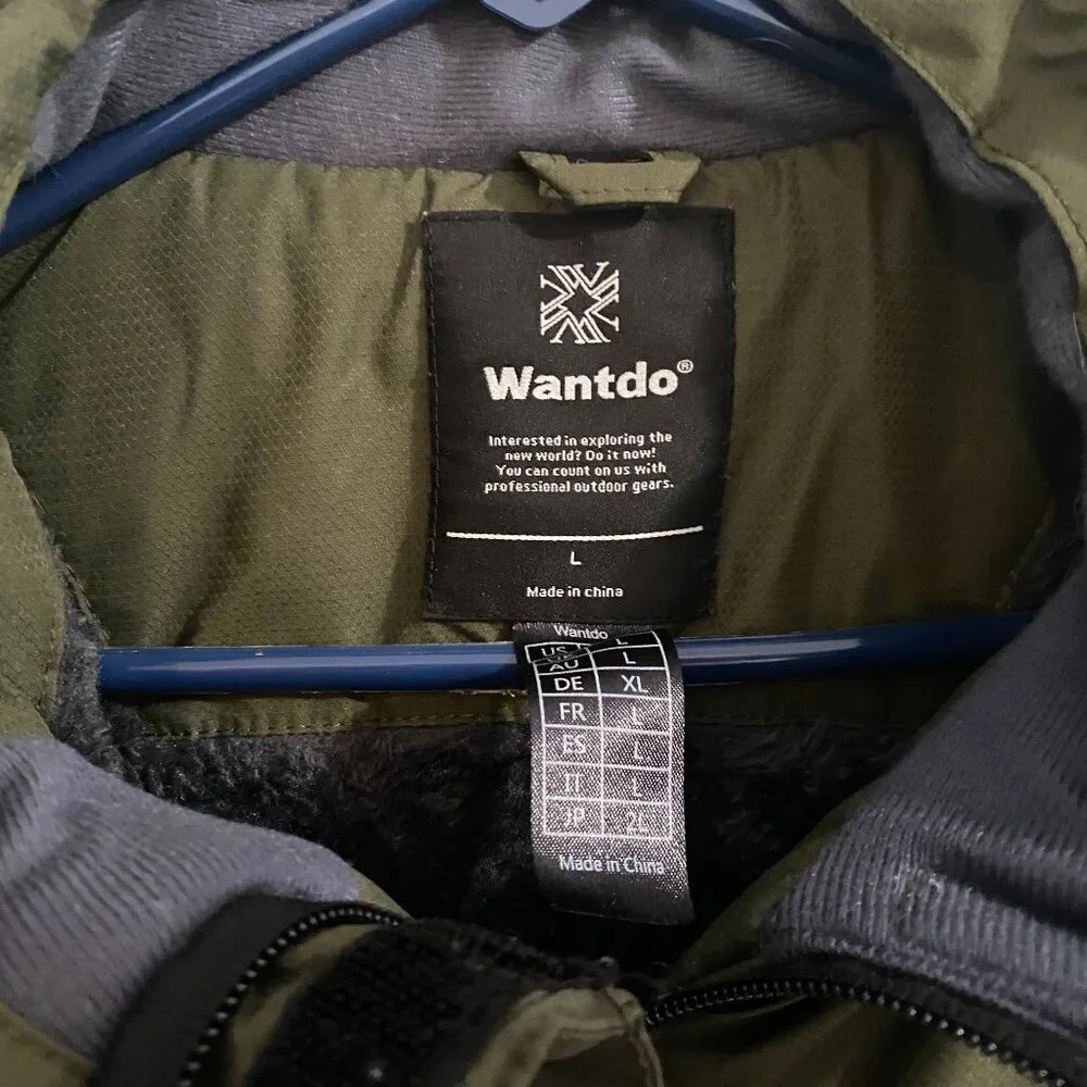 Wantdo Winter Fleece Lined Coat Ski Olive Green